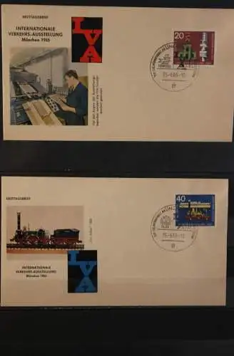 Deutschland 1965, Intern. Verkehrs-Ausstellung IVA München 1965, MiNr. 468-74, 7 FDC, Besonderheit: 7 verschiedene ESST