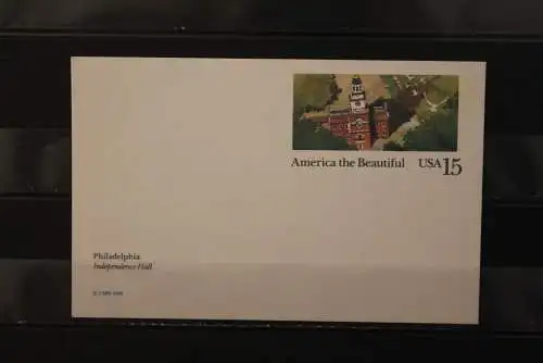 USA 1989, Ganzsache, America the Beautiful, Philadelphia, ungebraucht