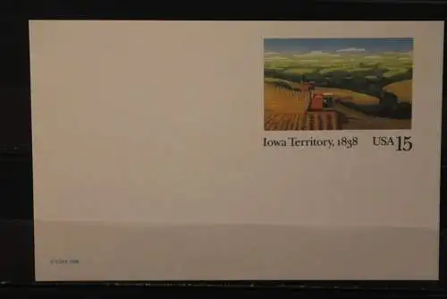 USA 1988, Ganzsache, Iowa Territory, 1838, ungebraucht