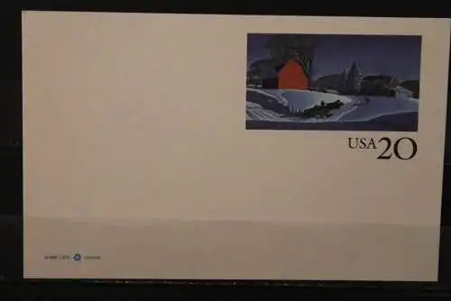 USA 1996, Ganzsache, Winterlandschaft, ungebraucht