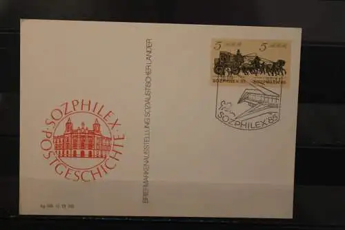 DDR 1985, Ganzsache Sozphilex '85 - Postgeschichte, gebraucht