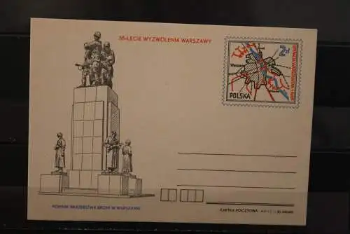 Polen, 1980, Ganzsache Befreiung von Warschau, ungebraucht