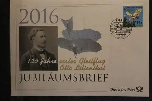 Deutschland; Jubiläumsbrief 2016: 125 Jahre erster Gleitflug Otto Lilienthal