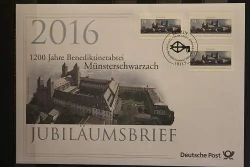 Deutschland; Jubiläumsbrief 2016: 1200 Jahre Benediktinerabtei Münsterschwarzach