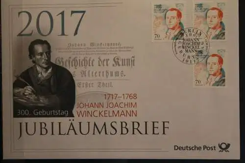 Deutschland; Jubiläumsbrief 2017: 300. Geburtstag Johann Joachim Winkelmann