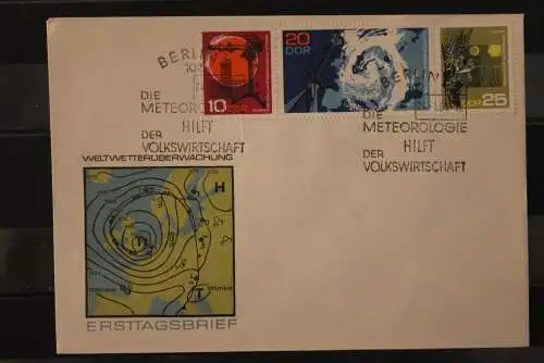 DDR; 1968, Meteorlogisches Hauptobservatorium Potsdam, MiNr. 1343-45; FDC