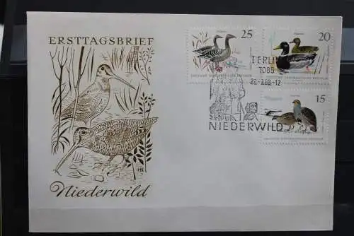 DDR; 1968, Niederwild, MiNr. 1357-62,  FDC