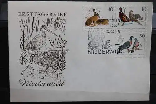 DDR; 1968, Niederwild, MiNr. 1357-62,  FDC