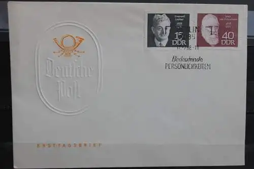 DDR; 1968, Berühmte Persönlichkeiten (II), MiNr. 1386-90,  FDC