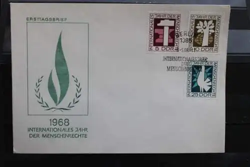 DDR; 1968, Intern. Jahr der Menschenrechte, MiNr. 1368-70,  FDC