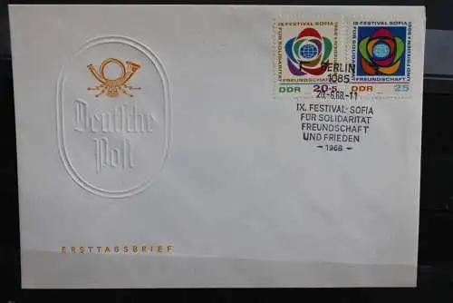 DDR; 1968, Weltfestspiele, MiNr. 1377-78,  FDC