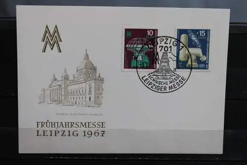 DDR; 1967, Leipziger Frühjahrsmesse, MiNr. 1254-55,  FDC - Karte. seltener SST