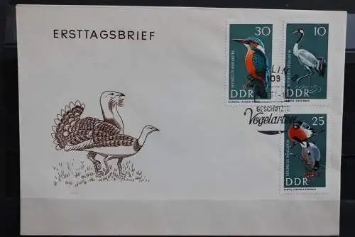 DDR; 1967, Geschützte Vögel, MiNr. 1272-55,  FDC