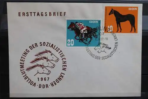 DDR; 1967,Pferdezucht, MiNr. 1302-05; FDC