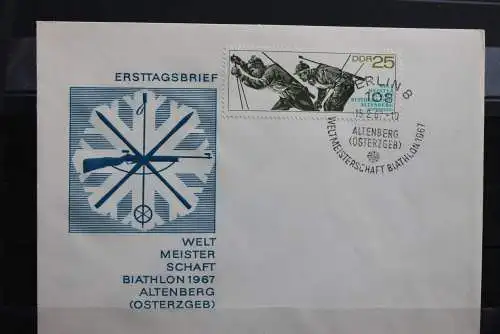 DDR; 1967, Biathlon-WM,  MiNr. 1251-53; FDC