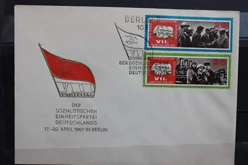 DDR; 1967, Parteitag,  MiNr. 1258-61; FDC