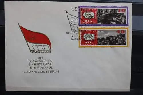DDR; 1967, Parteitag,  MiNr. 1258-61; FDC
