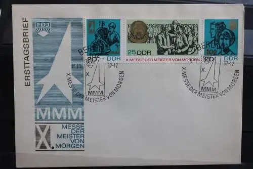 DDR; 1967, Messe der Meister von morgen, MiNr. 1320-22; FDC