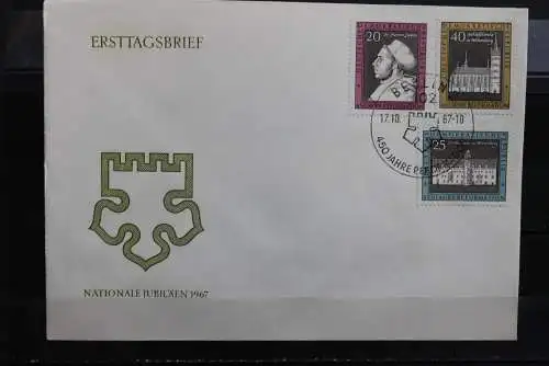 DDR; 1967, Martin Luther Wittenberg, MiNr. 1317-19; FDC