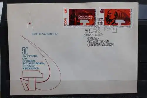 DDR; 1967, Oktoberrevolution, MiNr. 1312-16; FDC