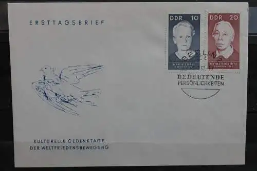 DDR; 1967, Berühmte Persönlichkeiten (I), MiNr. 1293-97; FDC