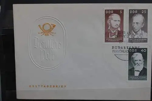 DDR; 1967, Berühmte Persönlichkeiten (I), MiNr. 1293-97; FDC