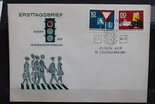 DDR; 1966, Sicherheit im Straßenverkehr, MiNr. 1169-72; FDC