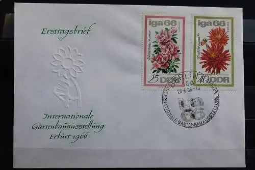 DDR; 1966, Intern. Gartenbau-Ausstellung Erfurt, MiNr. 1189-92; FDC