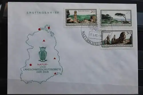 DDR; 1966, Natur- und Landschaftsschutzgebiete, MiNr. 1193-95; FDC