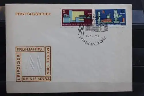 DDR; 1966, Leipziger Frühjahrsmesse,  MiNr. 1159-60, FDC