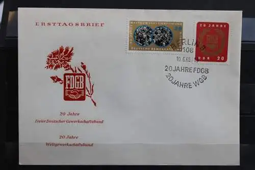 DDR; 1965, FDGB,  MiNr. 1115-16, FDC