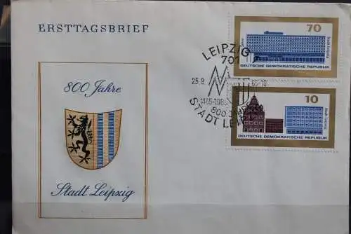 DDR; 1965, 800 Jahre Stadt Leipzig, MiNr. 1126-29, FDC