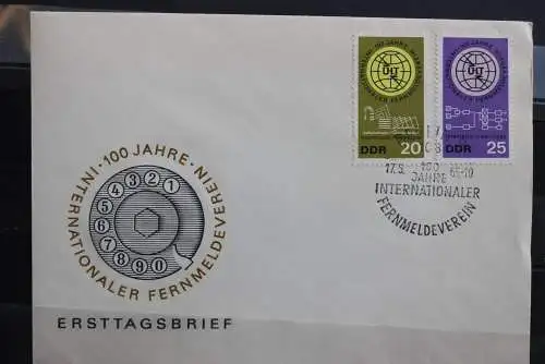 DDR; 1965, Intern. Fernmeldeunion - ITU, UIT, MiNr. 1113-14, FDC