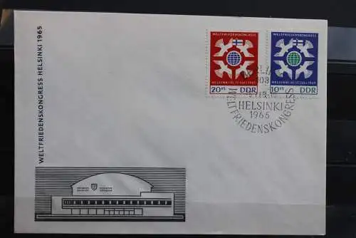 DDR; 1965, Weltfriedenskongress Helsinki, MiNr. 1122-23, FDC