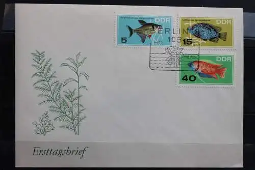 DDR; 1966, Zierfische, MiNr. 1221-26, FDC