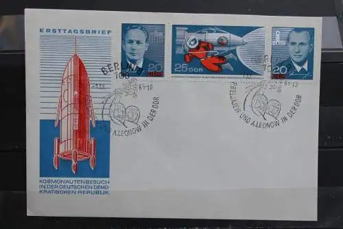 DDR; 1965, Besuch der Kosmonauten, MiNr. 1138-40, FDC