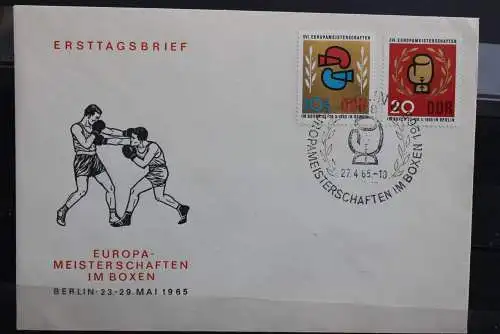 DDR; 1965,Europameisterschaften im Boxen  MiNr. 1100-01, FDC