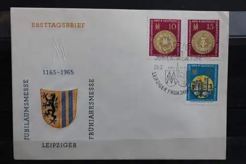 DDR; 1965, Leipziger Frühjahrsmesse  MiNr. 1090-92, FDC