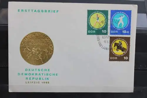 DDR; 1965, Fünfkampf - WM, Leipzig  MiNr. 1133-37, FDC