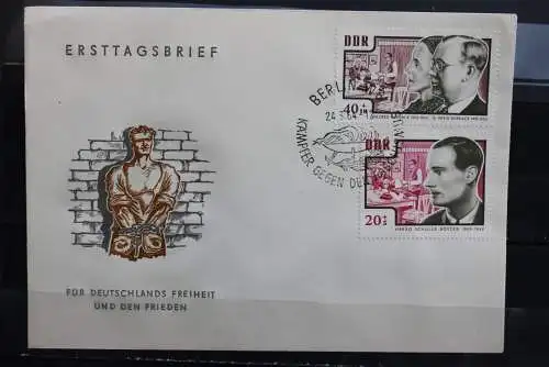 DDR; 1964, Gedenkstätten  MiNr. 1014-19, FDC