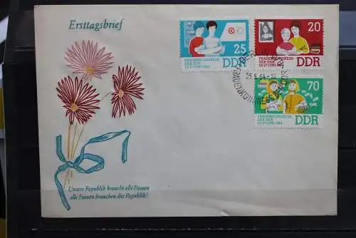 DDR; 1964, Frauenkongress  MiNr. 1030-32, FDC