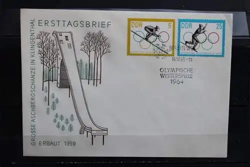 DDR; 1963, Olympische Winterspiele Innsbruck 1964  MiNr. 1000-03, FDC