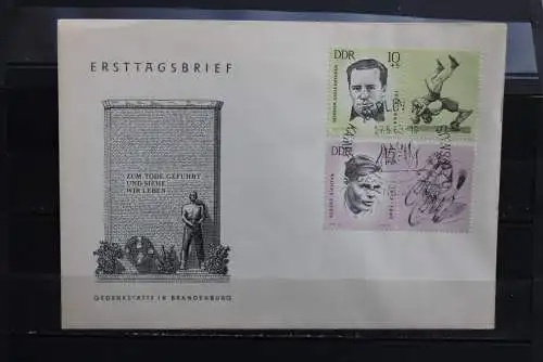 DDR; 1963, Gedenkstätten / Sportler  MiNr. 958-62, FDC