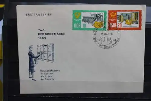 DDR; 1963, Tag der Briefmarke 1963,  MiNr. 998-99; FDC