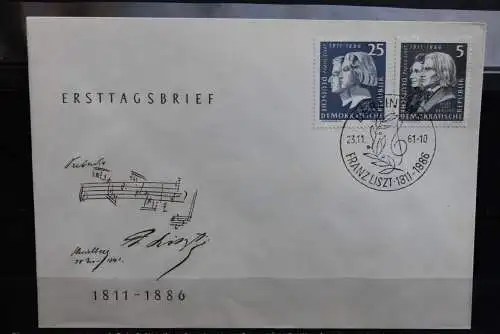 DDR; 1961, Franz Liszt  MiNr. 857-60, FDC