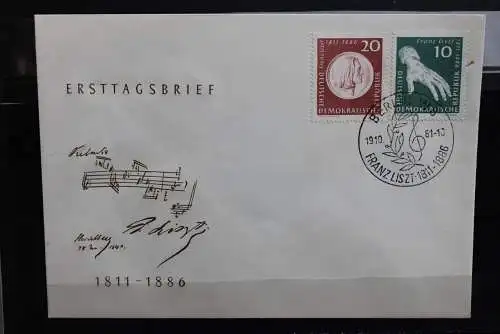 DDR; 1961, Franz Liszt  MiNr. 857-60, FDC