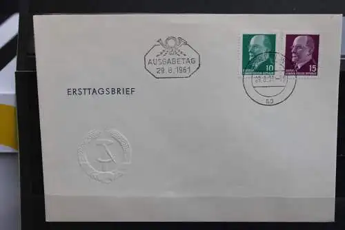 DDR 1961, Freimarken: Ulbricht,  MiNr. 845-48, FDC