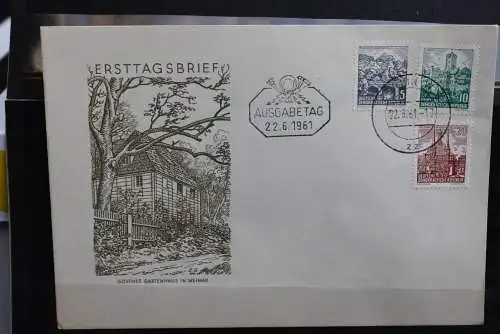 DDR 1961, Freimarken: Landschaften und Bauten (II), MiNr. 835-37, FDC