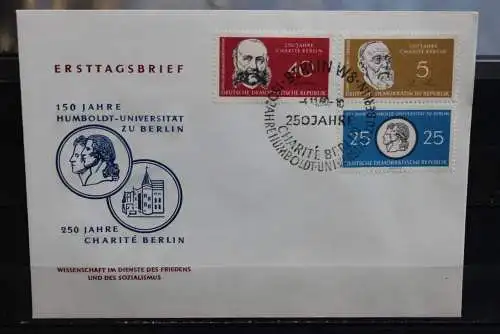 DDR 1960, Humboldt-Universität und Charite, MiNr. 795-99, FDC