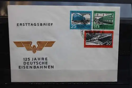 DDR 1960, 125 Jahre Deutsche Eisenbahnen, MiNr. 804-06, FDC